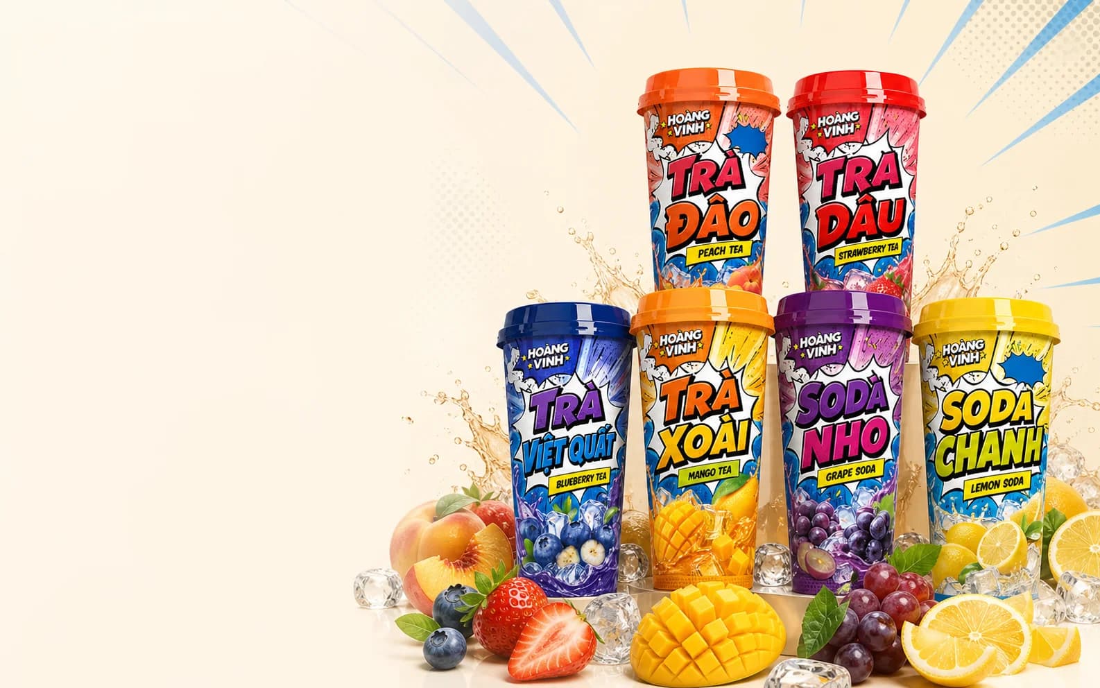 Bộ sưu tập trà trái cây và soda Hoàng Vinh